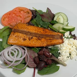 GREEK SALAD W/ SALMON
