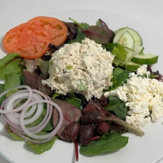 GREEK SALAD WITH CHICKEN SALAD