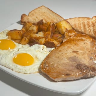 PORK CHOPS AND EGGS