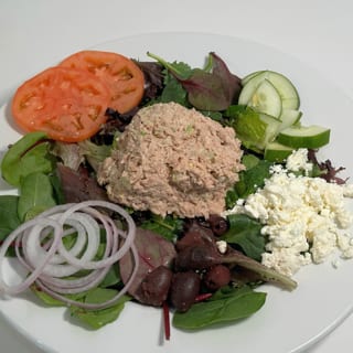 GREEK SALAD WITH TUNA SALAD